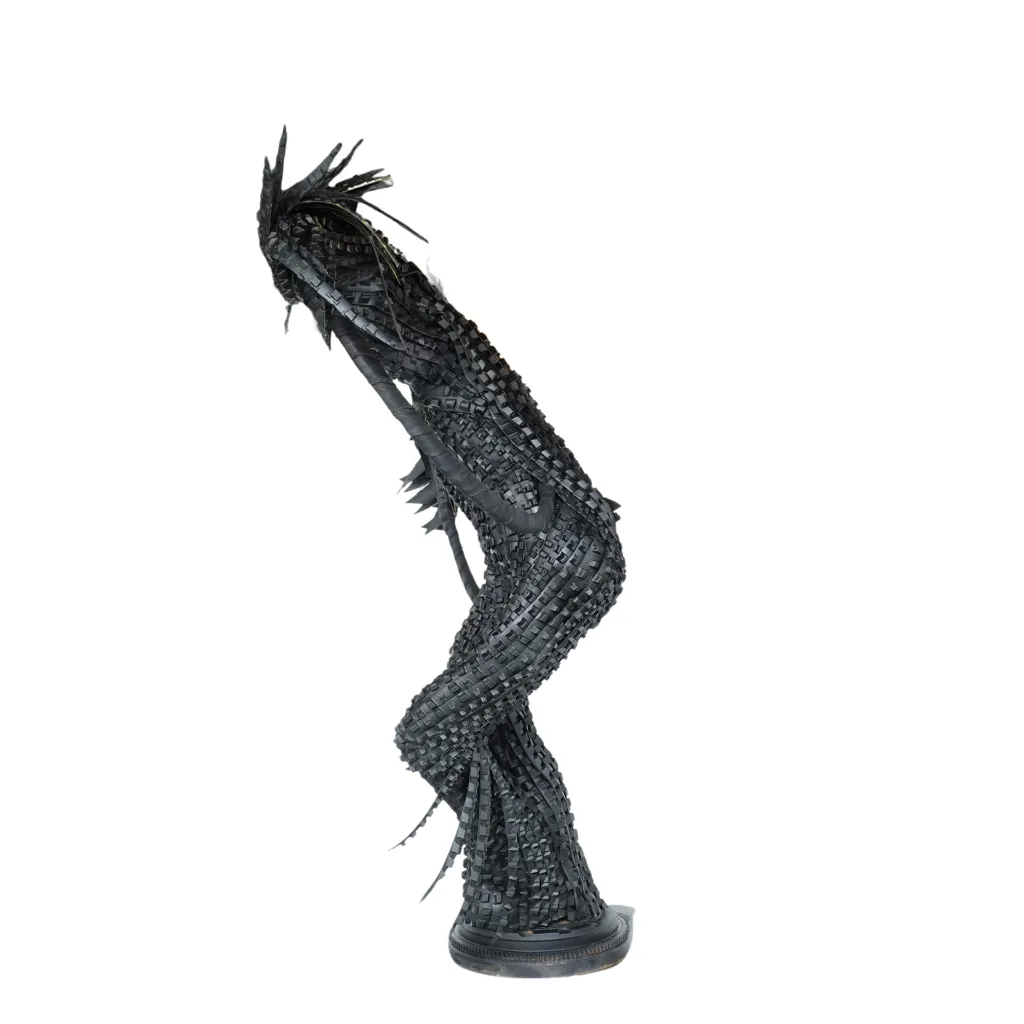 MAKP-026b, Metamorphose, Marcel Kpoho, 2026, Assembly of tire strips and mixed media, 110x110x40cm.webp