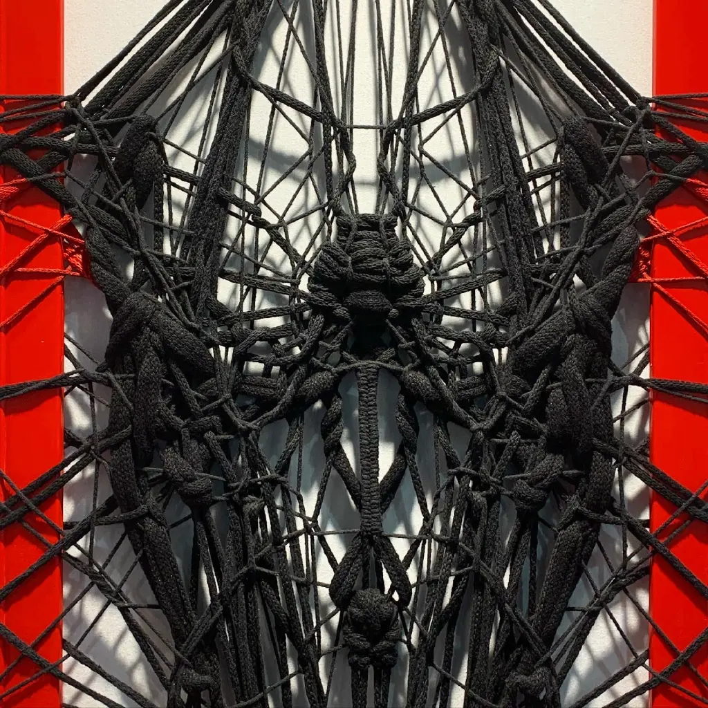 LAFT-030c, Being and becoming, 2021, Interlaced fibers and acrylic on frame, 130 x75 cm.webp