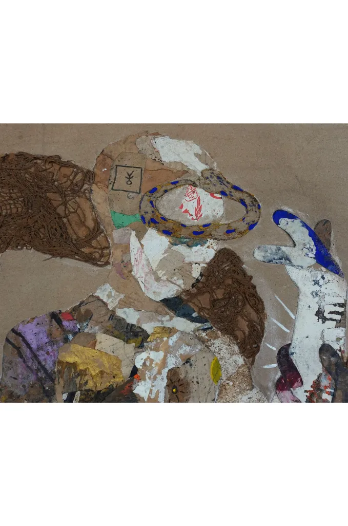 THTO-001b, Impulsion, Thierry Tomety, 2026, Acrylic, sand, paper on Canvas, 180x120cm.webp