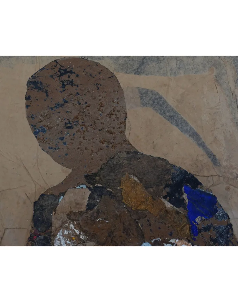 THTO-004b, Prise de Conscience (Realisation), Thierry Tomety, 2026, Papercloths and Fiber on Canvas, 120x90cm.webp