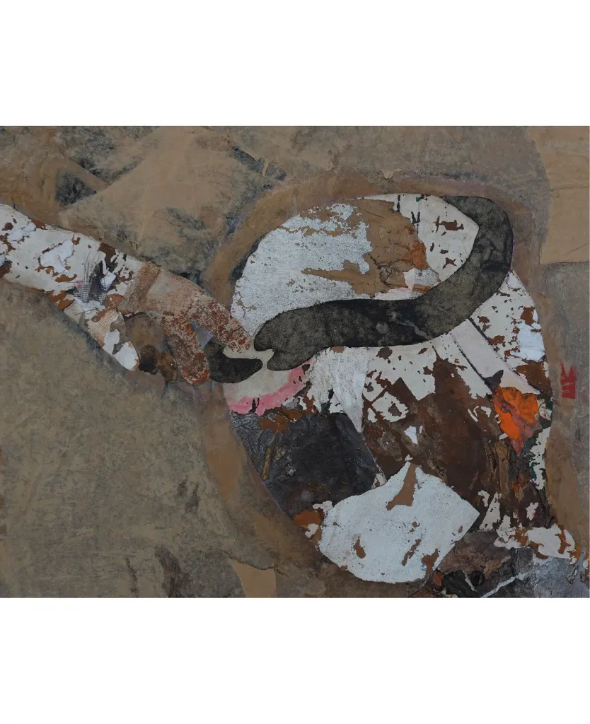 THTO-005c, Impulsion II, Thierry Tomety, 2026, Paper Cloths and Fiber on Canvas, 120x90cm.webp
