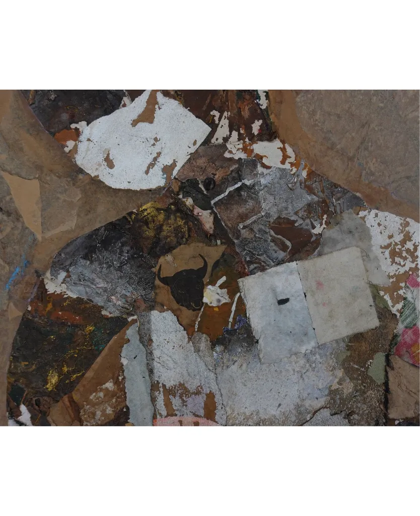 THTO-005b, Impulsion II, Thierry Tomety, 2026, Paper Cloths and Fiber on Canvas, 120x90cm.webp