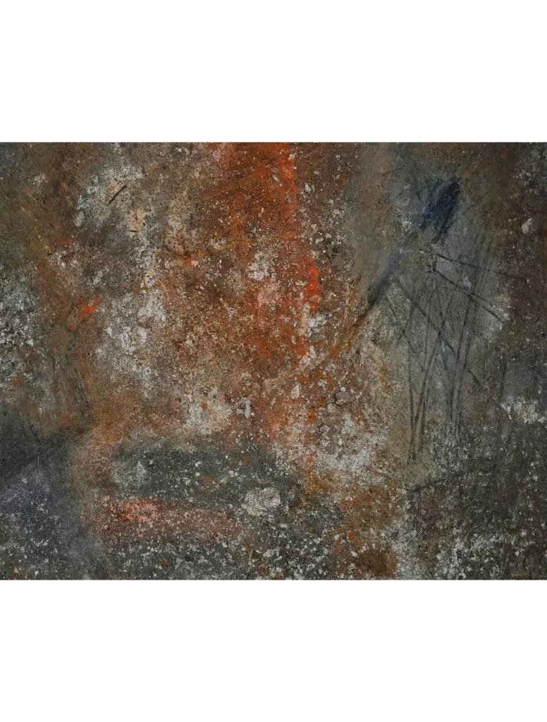 THTO-013b, Paréidolie Series - 4, Thierry Tomety, 2026, Acrylic, Sand and Natural Fiber on Canvas, 40x30cm.webp