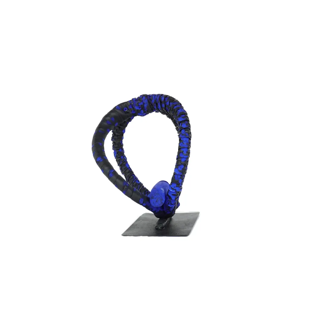 MAKP-032b, Sans Titre - Cycle Suspendu Series, Marcel Kpoho, 2026, Assembly of tire strips and mixed media, 28x28x20 cm.webp