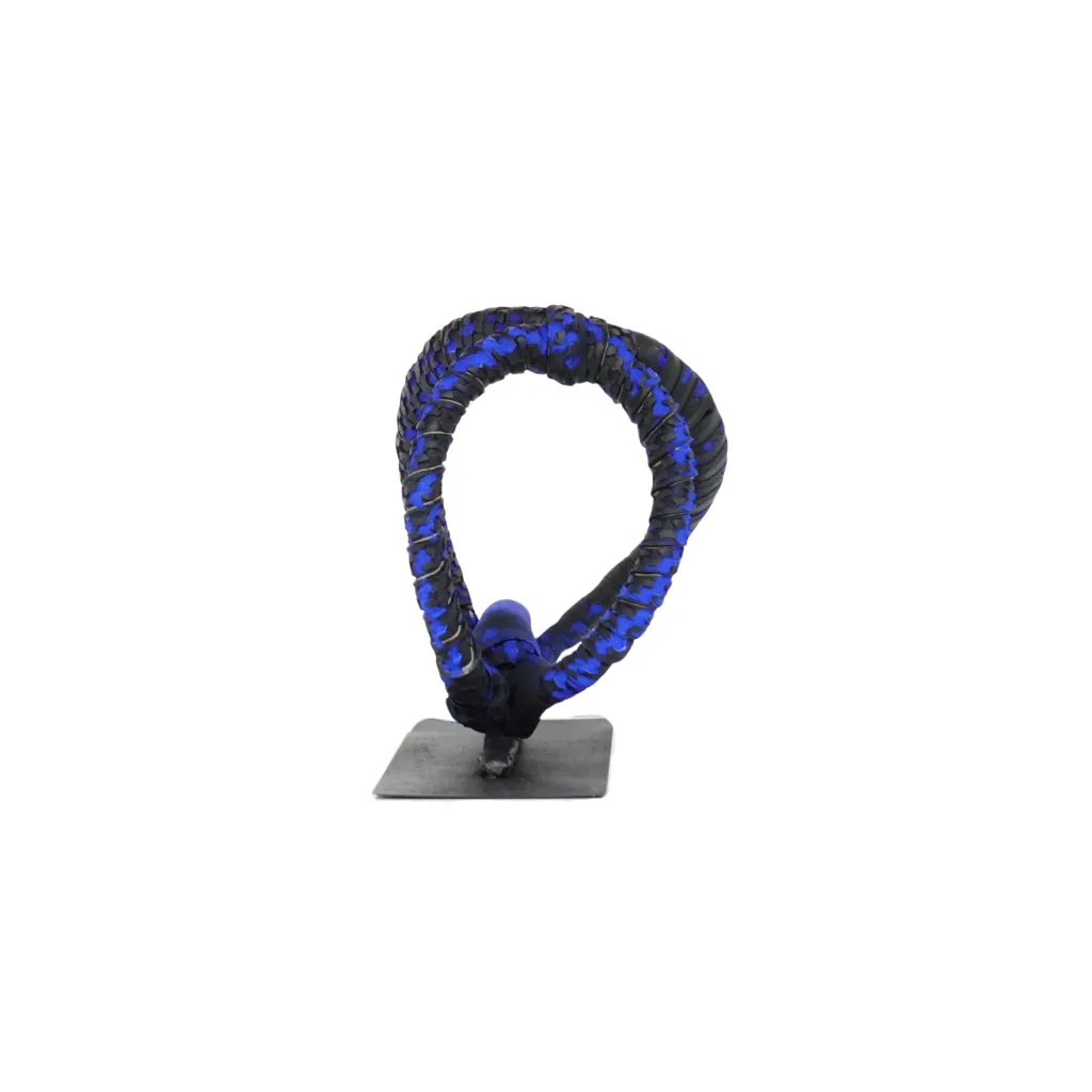 MAKP-032d, Sans Titre - Cycle Suspendu Series, Marcel Kpoho, 2026, Assembly of tire strips and mixed media, 28x28x20 cm.webp