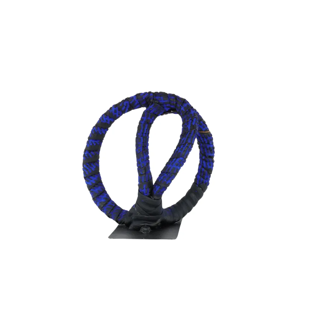 MAKP-031c, Sans Titre - Cycle Suspendu Series, Marcel Kpoho, 2026, Assembly of tire strips and mixed media, 28x28x28 cm.webp