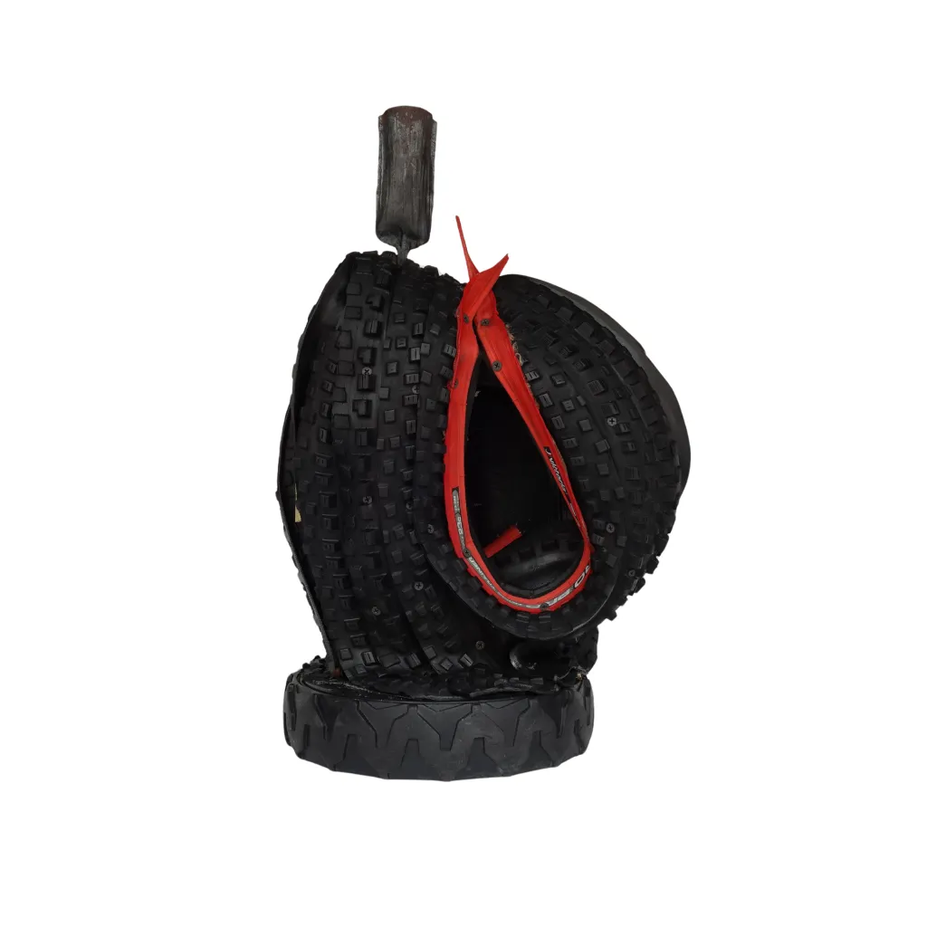 MAKP-029c, Origine du Monde, Marcel Kpoho, 2026, Assembly of tire strips and mixed media, 55x37x27 cm.webp