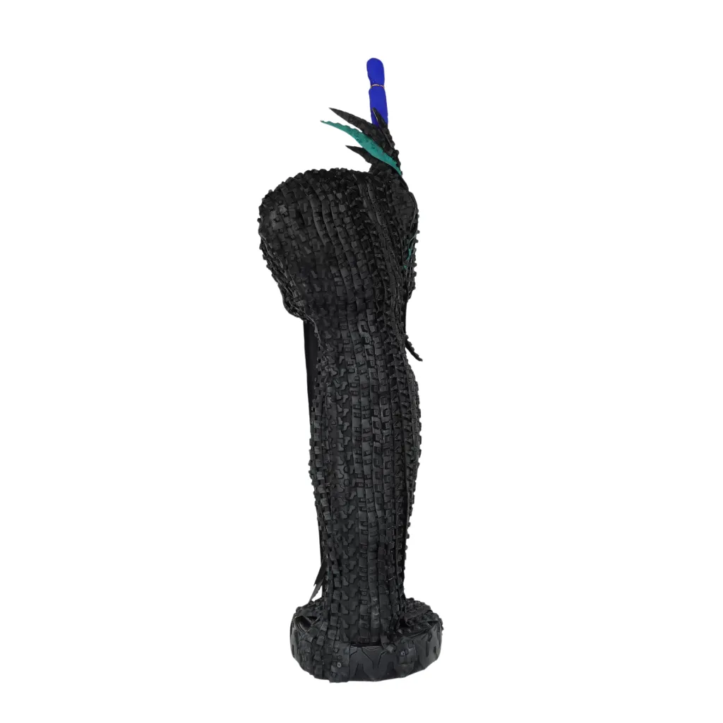 MAKP-027c, Woman Power, Marcel Kpoho, 2026, Assembly of tire strips and mixed media, 109x32x20 cm.webp